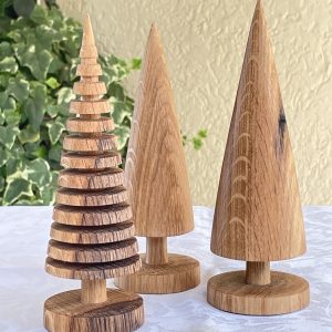 Holzbäumchen aus Eiche, 3-er Set