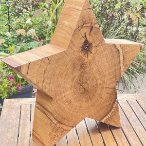 XXL Stern aus Eichenholz, geölt, LED-Licht