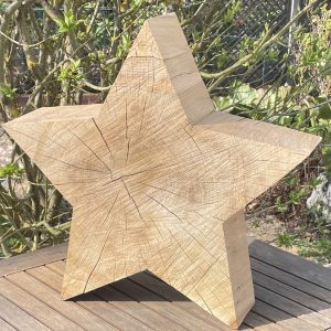 XXL Stern aus Eichenholz, natur, LED-Licht